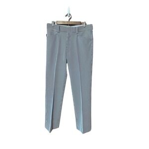 Men’s vintage blue white striped seersucker pants Broomsticks sz 32/33